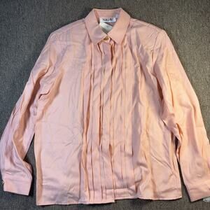 Vintage 90s Women’s Talbots Tuxedo Blouse Coral NWT Size 10